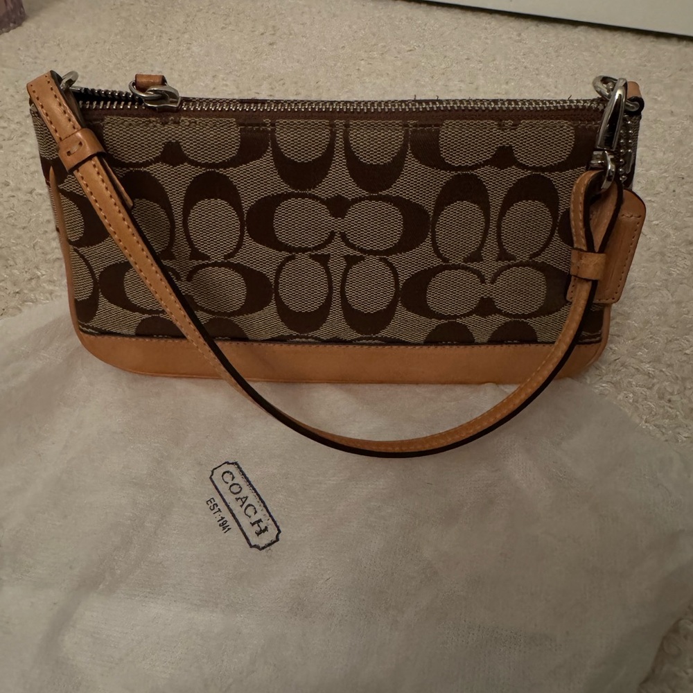 Vintage Coach Brown and Tan Women's Bag